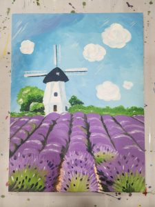 lavender field purple canvas painting