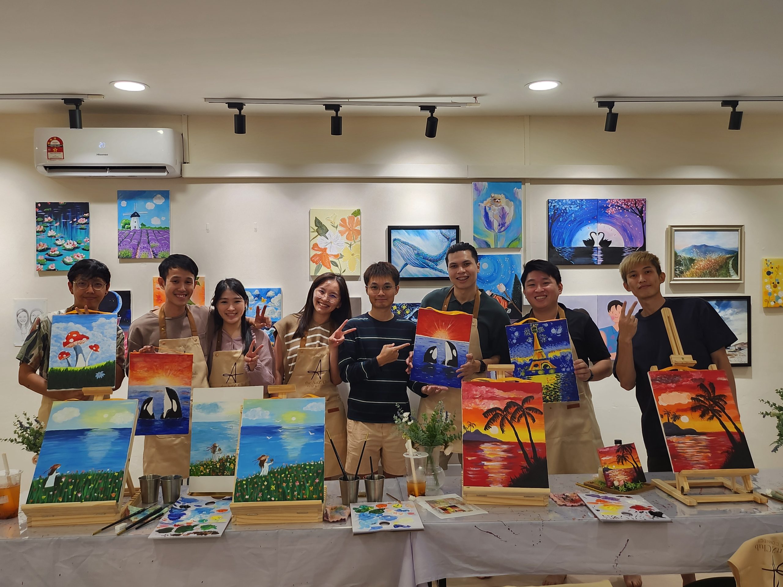 Corporate group team building creative event with ArtZ Club