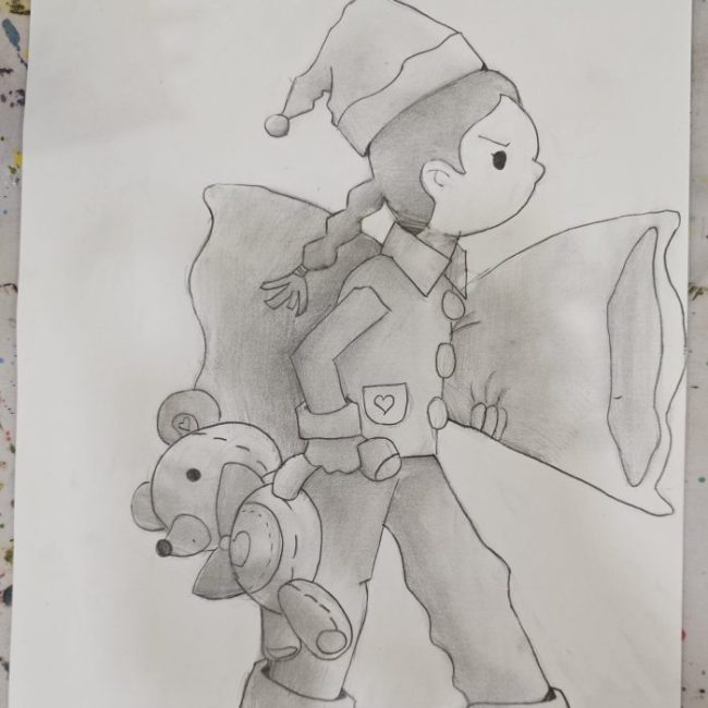 ArtZ Club student sketching artwork