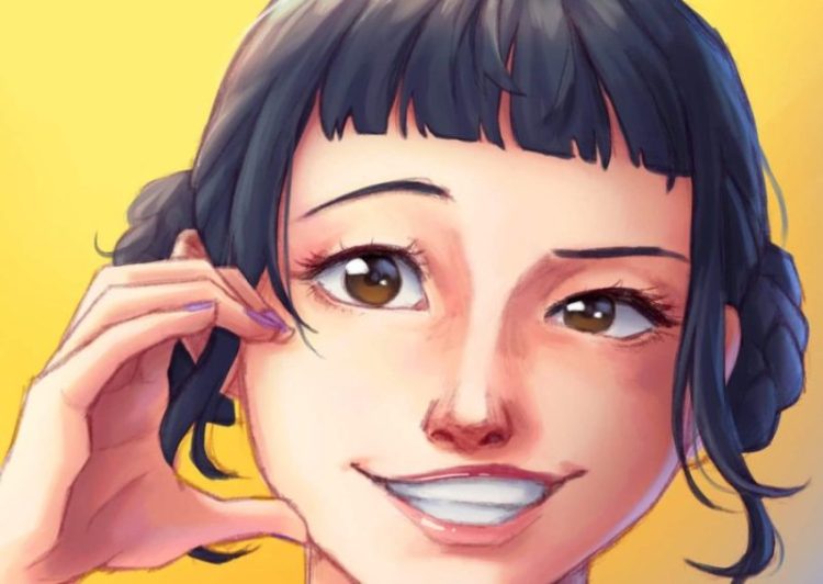 Digital portrait teacher artwork